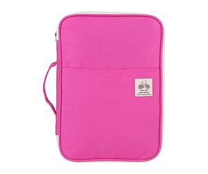 Borsa Portadocumenti A4 Multifunzionale, Organizer con Cerniera, in Tessuto Oxford Impermeabile, con Opzioni di Colore Viola, Nero, Rosato, Arancione, Verde Chiaro Rosso Rosato