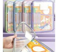 Borsa portadocumenti A4 per studenti e insegnanti, borsa portaoggetti di grandi dimensioni, organizer per cancelleria, cartelle, forniture scolastiche e da ufficio, organizer per documenti blu,rosa,Vi