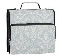 Borsa portadocumenti con cerniera a 3 anelli da 3,8 cm, con tracolla e maniglia, con tasca con cerniera, ideale per la scuola e la gestione dei documenti