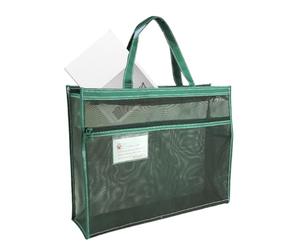 Borsa portadocumenti con cerniera in rete, tasche con cerniera in rete, 17 x 13 x 4,4 pollici, organizer trasparente con maniglia e cerniera, borsa A3 per poster, pittura, materiale didattico, opere