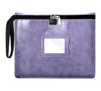 Borsa portadocumenti con chiusura a scatto, 33,5 x 25,4 cm, in PU, con cerniera sicura, due chiavi e maniglia, per documenti importanti, contanti, passaporti, deposito bancario, ufficio e viaggi