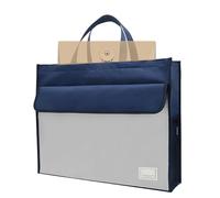 Borsa portadocumenti, formato A3, con manico, grande capacità, organizer per quaderni, penne, biglietti, riviste, Zaffiro, Refer to description