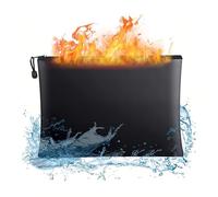 Borsa portadocumenti ignifuga, 28,9 x 17,9 cm, impermeabile, con chiusura lampo, perfetta per certificati, passaporti, documenti legali e oggetti di valore e documenti in formato A5