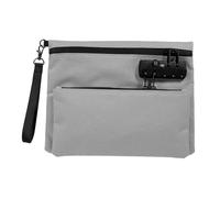 Borsa portadocumenti ignifuga, 29 x 22 cm, con chiusura lampo, resistente al fuoco, per riporre documenti, monete, passaporti, contanti, oggetti di valore (grigio)