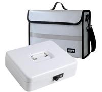 Borsa portadocumenti ignifuga, con serratura a prova di fuoco, con scomparto porta soldi ignifugo, sicura per contanti, contratti e passaporti, cassetta di sicurezza ignifuga per la massima protezione