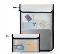 Borsa portadocumenti ignifuga impermeabile, confezione da 2 borse portasoldi ignifughe