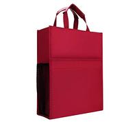 Borsa portadocumenti in formato A4, portatile, con cerniera, impermeabile, organizer per documenti, in tessuto Oxford, multifunzionale, per notebook, penne, documenti, Rosso, 36x28x11cm