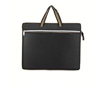 Borsa portadocumenti in tessuto Oxford, formato A4, con cerniera, con maniglia, organizer per documenti (nero)