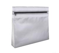 Borsa portadocumenti resistente al fuoco, impermeabile, portatile, ignifuga, in fibra di vetro, organizer per documenti importanti per casa e ufficio (argento)