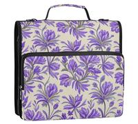 Borsa portadocumenti vintage con 3 anelli, 3,8 cm, con cerniera e manico e tracolla rimovibile, facile da trasportare per la scuola media