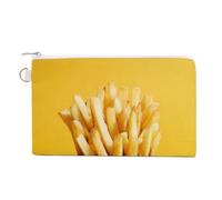 Borsa portafoglio in tela, patatine fritte in una scatola di carta stampa portamonete, borsa per cambio cerniera, piccola borsa cosmetica