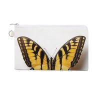 Borsa portafoglio in tela, portamonete con stampa farfalla gialla, borsa per cambio cerniera, piccola borsa cosmetica