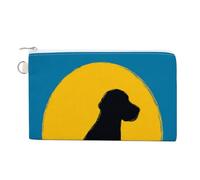 Borsa portafoglio in tela, silhouette di cane e gatto labrador stampa portamonete, borsa con cerniera cambio, piccola borsa cosmetica