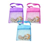 Borsa Portagiochi da Sabbia - 3 Pezzi Borsellino Raccolta Conchiglie,Sacca A Rete Per Giochi Da Sabbia Con Cinghie Regolabili,per Viaggi Vacanza All'aperto Picnic Campeggio Piscina Lago