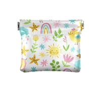 Borsa portamonete con fiori carini per le donne borse con scambio di monete, fiore carino, 10,9 x 9,7 cm, spremitura, Fiore carino, 4.3" x 3.7", Pressa
