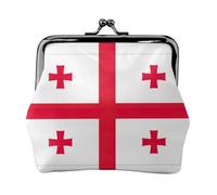 Borsa portamonete con stampa bandiera della Georgia, con chiusura a bacio, piccola borsa vintage per uomo e donna, Nero , Taglia unica, Portamonete