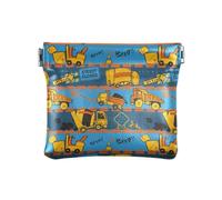 Borsa portamonete in pelle PU per donne, ragazzi e ragazze, borse cosmetiche per borsa, impermeabile, senza cuciture con motivo stampato su tutto il camion, Seamless Allover Truck Print Pattern, 1
