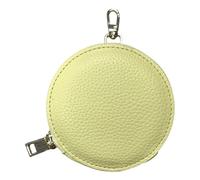 Borsa portamonete in pelle PU testurizzata con chiusura a cerniera tasca per cambio multifunzionale borsa portamonete per donna portafoglio rotondo portatile, Giallo, Bellezza di massa