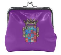 Borsa portamonete in pelle stampata da donna con chiusura a bacio e bandiera della Provincia di Palencia