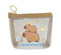 Borsa portamonete in rete con stampa Capybara, pratica e portatile, per lo shopping quotidiano e i viaggi Portamonete Capybara, Due Capibara, Taglia unica