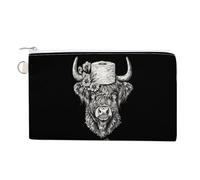 Borsa portamonete in tela con mucca delle Highland con carta igienica, piccola borsa per il trucco, per uomini e donne, 19,1 x 11,6 cm, Stile:, Taglia unica, MHXYZHW
