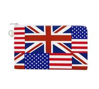 Borsa portamonete in tela personalizzata con bandiera USA e Regno Unito, borsa per il trucco, per uomini e donne, 19,1 x 11,6 cm, Stile:, Taglia unica, MHXYZHW