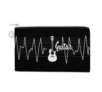 Borsa portamonete in tela personalizzata con battito cardiaco bassista e chitarrista, borsa per il trucco, per uomini e donne, 19,1 x 11,6 cm, Stile:, Taglia unica, MHXYZHW
