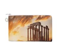 Borsa portamonete in tela personalizzata con tempio del Partenone sul tramonto, piccola borsa per il trucco, per uomo e donna, 19,1 x 11,6 cm, Stile:, Taglia unica, MHXYZHW