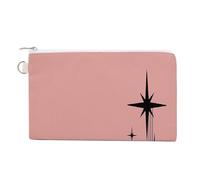 Borsa portamonete in tela stile retrò anni '50, era atomica, rosa e nera, c