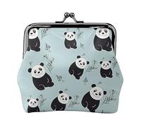 Borsa portamonete stampata ananas per le donne borsa portafoglio in pelle PU borsa cambio sacchetto Kiss-Lock Vintage Pouch, Panda Bear Cartoon, Taglia unica, Vintage
