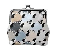 Borsa portamonete stampata con libellula artistica per le donne borsa a portafoglio in pelle PU sacchetto di cambio Kiss-Lock Vintage Pouch, Collezione Mucca, Taglia unica, Vintage