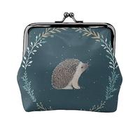 Borsa portamonete stampata con libellula artistica per le donne borsa a portafoglio in pelle PU sacchetto di cambio Kiss-Lock Vintage Pouch, Simpatico piccolo riccio, Taglia unica, Vintage