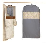 Borsa portaoggetti a compressione in PEVA trasparente, da appendere, per capispalla, traspirante, antipolvere, con cerniera laterale, protezione salvaspazio per armadio (H)