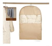 Borsa portaoggetti a compressione trasparente in PEVA per capispalla, traspirante, antipolvere, con cerniera laterale, protezione salvaspazio per armadio (J)