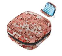 Borsa portaoggetti a quadri con cinture nautiche, grande tasca per coppette mestruali con cerniera, borsa per assorbenti mestruali, per ragazze e donne, Multicolore 02, 4.7x6.6x6.6 in/12x17x17 cm