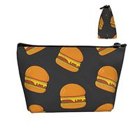 Borsa portaoggetti alla moda Borsa per cosmetici piccola per hamburger divertente con cerniera liscia, astuccio portatile resistente per matite per trucco per ufficio scuola all'aperto tutti i giorn