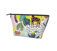 Borsa portaoggetti alla moda Divertente giraffa astratta Animali Piccola borsa cosmetica con cerniera liscia, durevole astuccio portatile per trucco per ufficio scuola all'aperto tutti i giorni