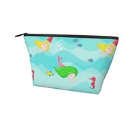 Borsa portaoggetti alla moda Simpatiche sirene Piccola borsa cosmetica con cerniera liscia, durevole astuccio portatile per trucco per ufficio scuola all'aperto tutti i giorni