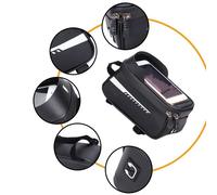 Borsa Portaoggetti Bici Impermeabile con Supporto Dispositivo per Bici Comoda