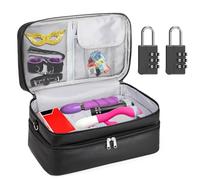 Borsa Portaoggetti Chiudibile per Sex Toys - Organizer a 2 Scomparti con 2 Serrature a Combinazione, Custodia Discreta per Vibratori, Lubrificanti, Sex Toy e Accessori Intimi