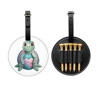 Borsa portaoggetti colorata con piccola tartaruga nera stampata per tee da golf, design portatile, facile da organizzare