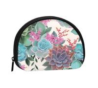 Borsa portaoggetti colorata per piante grasse, portamonete, con cerniera, per chiavi e monete, puoi anche riporre tutti i piccoli oggetti che desideri, Nero , Taglia unica, Portamonete