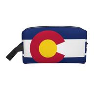Borsa portaoggetti con cerniera con stampa bandiera dello Stato del Colorado, accessori da viaggio, borsa per articoli da toeletta, borsa portatile per articoli
