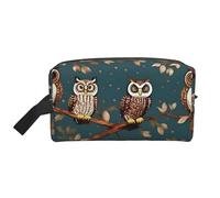 Borsa portaoggetti con cerniera con stampa di gufi magici, accessori da viaggio, borsa per articoli da toeletta, borsa portatile per articoli da