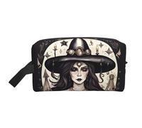 Borsa portaoggetti con cerniera con stampa magica stregoneria e stregoneria, accessori da viaggio, borsa per articoli da toeletta, borsa portatile per articoli da toeletta