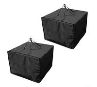 Borsa portaoggetti con cerniera per cuscini per mobili da giardino, impermeabile e grande capacità per un facile trasporto (2 pezzi, nero)