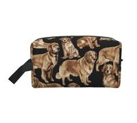 Borsa portaoggetti con stampa a farfalla viola - Elegante borsa da toeletta e cosmetici da viaggio, accessorio per viaggi, uso in palestra, Golden Retrievers, taglia unica