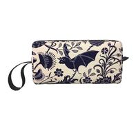 Borsa portaoggetti con stampa a pipistrello, borsa portatile semplice da tenere in mano, borsa da viaggio con cerniera per il trucco, può contenere oggetti quotidiani, strumenti, cosmetici, articoli