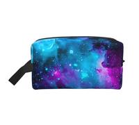 Borsa portaoggetti con stampa abalone madreperla - Borsa da toilette da viaggio resistente, astuccio portatile per trucchi e cosmetici con cerniera, Cielo Stella Viola, taglia unica