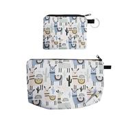 Borsa Portaoggetti Con Stampa Alpaca Da 2 Pezzi, Borsa Per Cosmetici, Borsa Da Viaggio, Borsa Portaoggetti Carina, Borsa Da Toilette Portatile